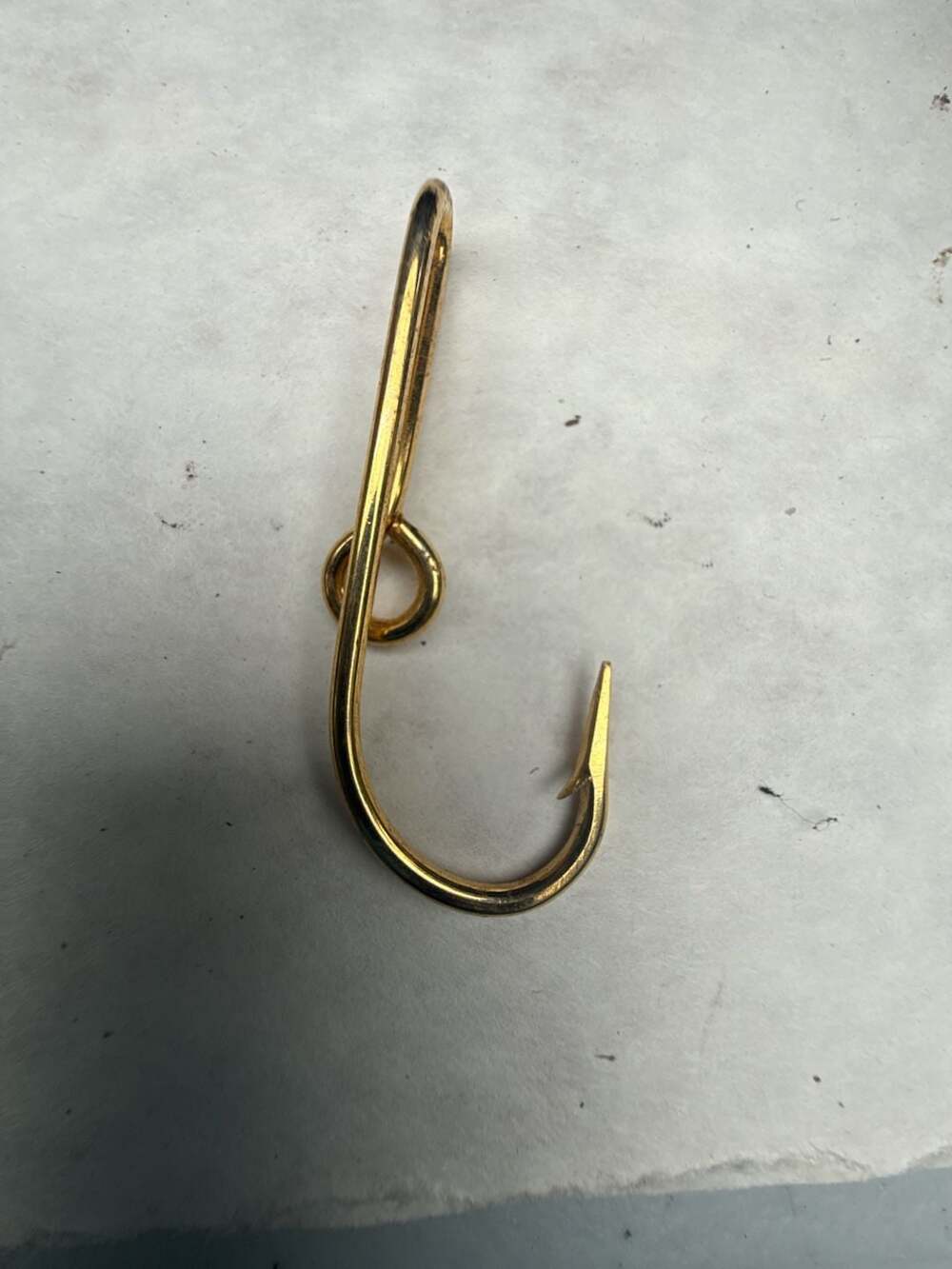 2 Gold Fish Hook Cap Hat Pin Clip Fishing Accessory
